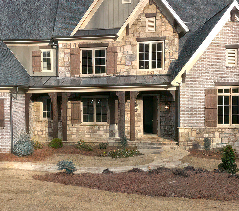 Stone exterior wood windows doors